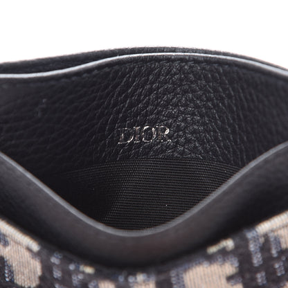 Christian Dior Grained Calfskin Oblique Card Holder Black 5 of 8