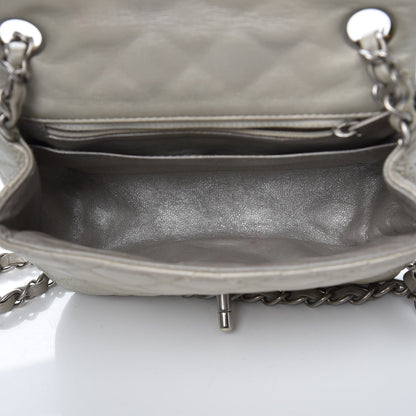 Chanel Metallic Lambskin Quilted Mini Square Flap Silver 5 of 9