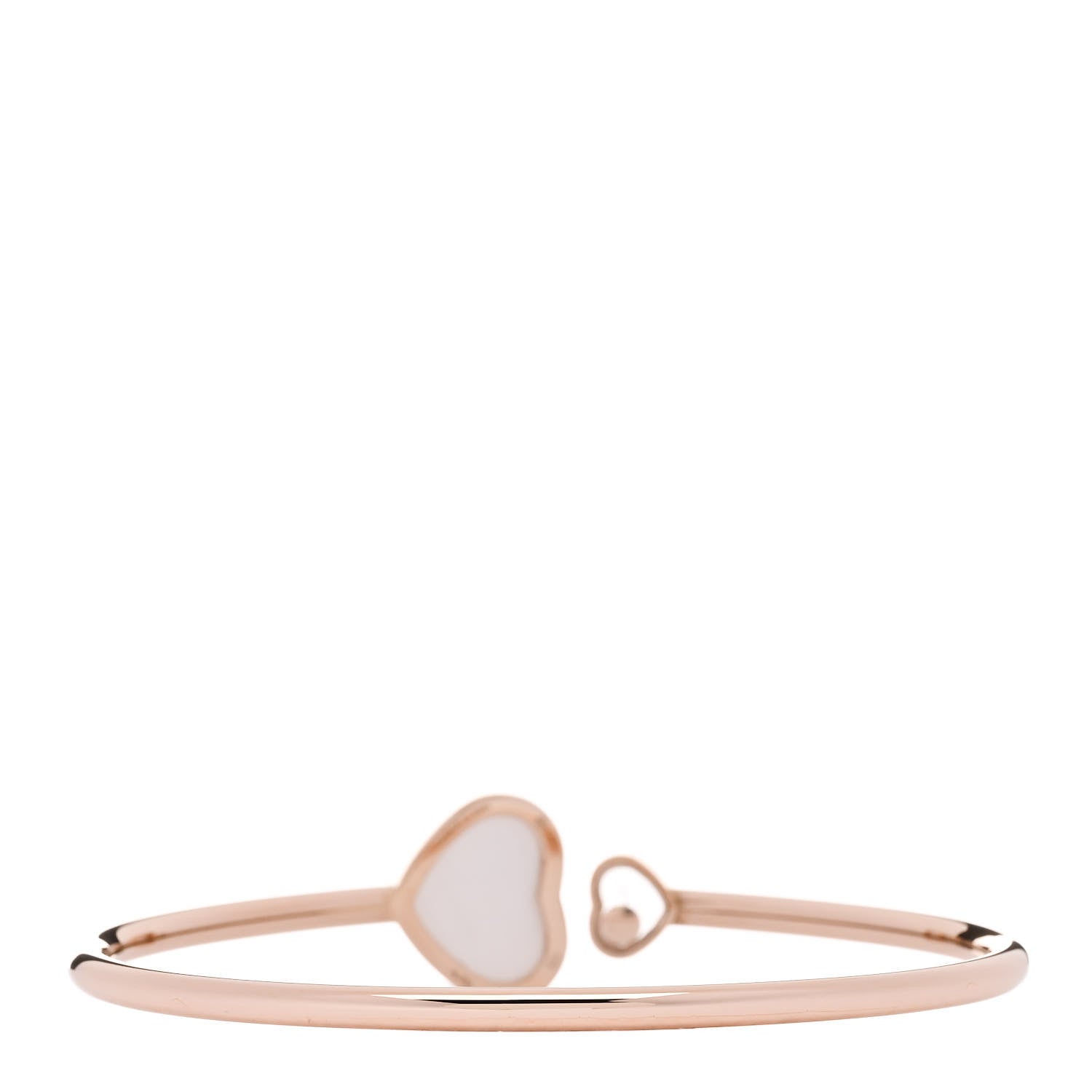 Chopard 18K Rose Gold Diamond Mother of Pearl Happy Hearts Bangle Bracelet 2 of 5
