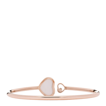 Chopard 18K Rose Gold Diamond Mother of Pearl Happy Hearts Bangle Bracelet 2 of 5