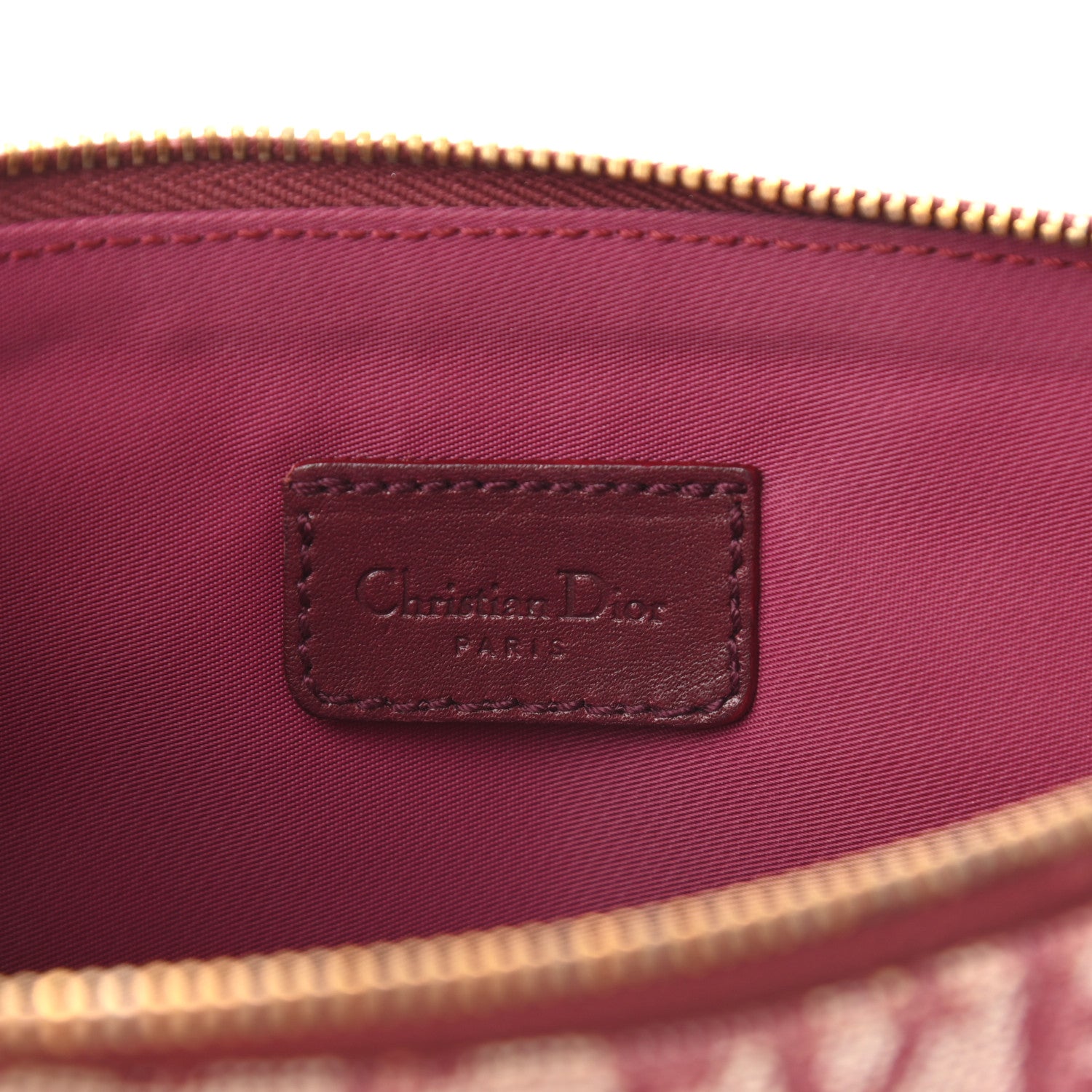 Christian Dior Monogram Mini Saddle Pochette Burgundy 6 of 9