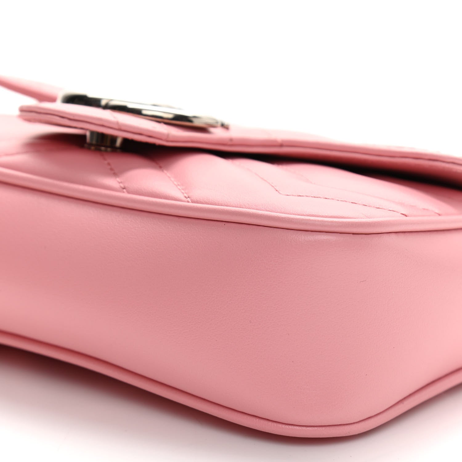 Gucci Calfskin Matelasse Super Mini GG Marmont Shoulder Bag Wild Rose 10 of 11