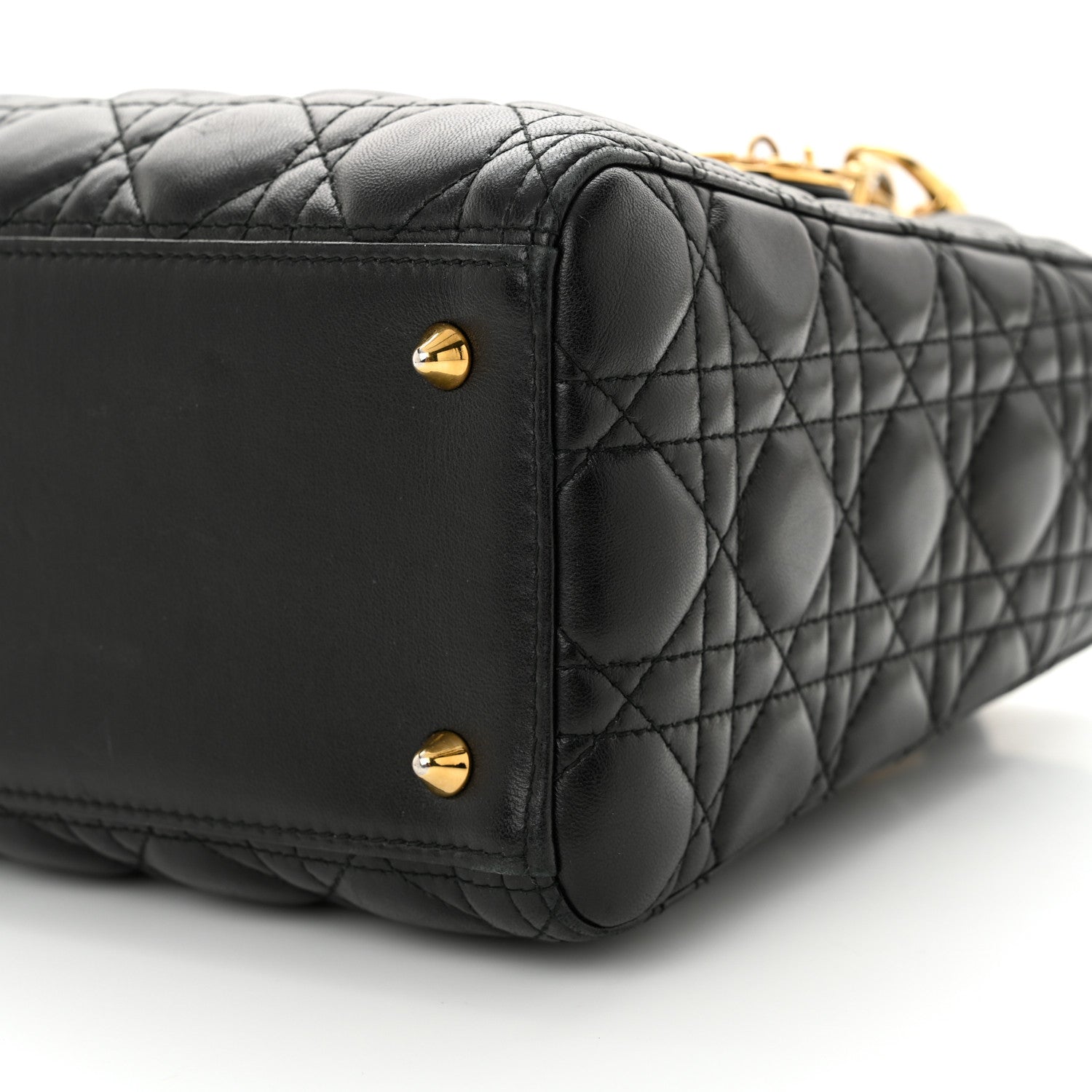 Christian Dior Lambskin Cannage Medium Lady Dior Black 10 of 11