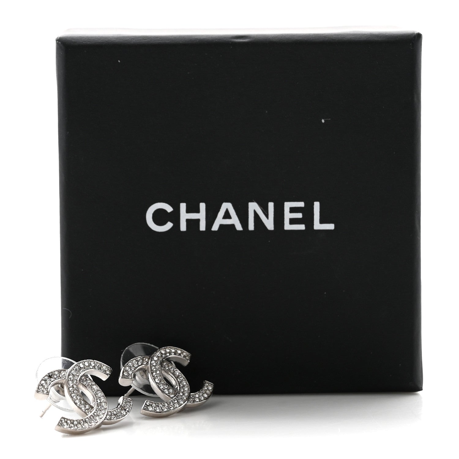 Chanel Crystal Palais Garnier CC Earrings Silver 6 of 6