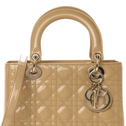 Christian Dior Patent Cannage Medium Lady Dior Beige 10 of 10