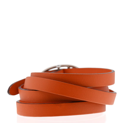 Hermes Chamonix Hapi 3MM Triple Tour Wrap Bracelet Orange 3 of 5