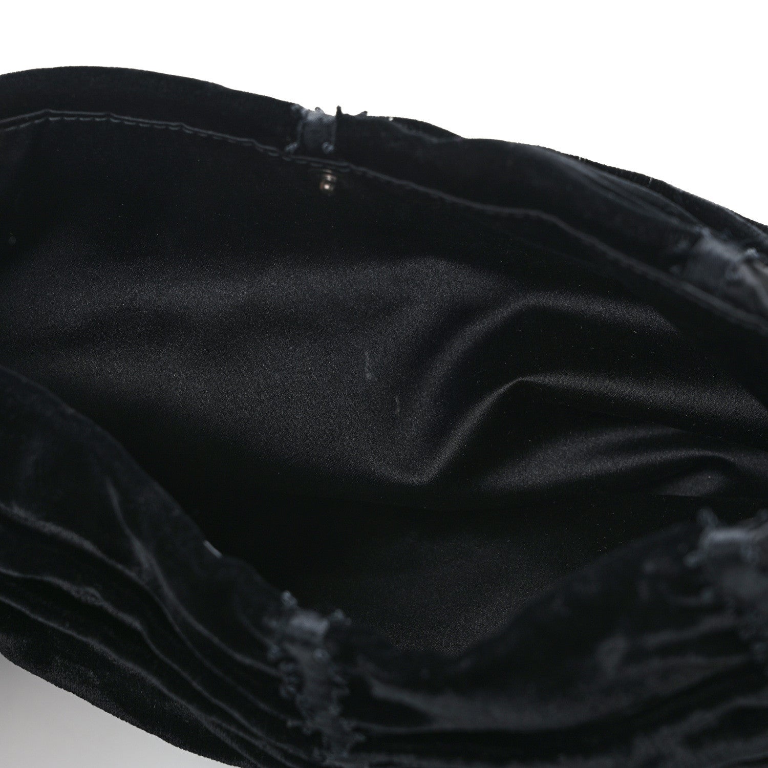 Prada Satin Velvet Drawstring Shoulder Bag Black 10 of 10
