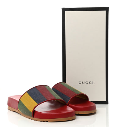 Gucci Canvas Marley Stripe Mens Slide Sandals 8 Multicolor 9 of 9