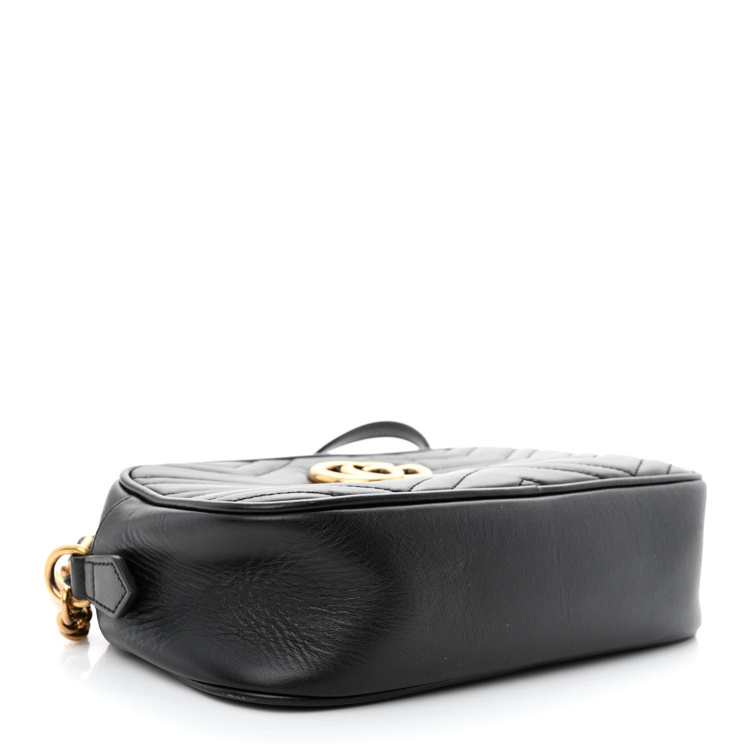 Gucci Calfskin Matelasse Small GG Marmont Chain Shoulder Bag Black 4 of 14