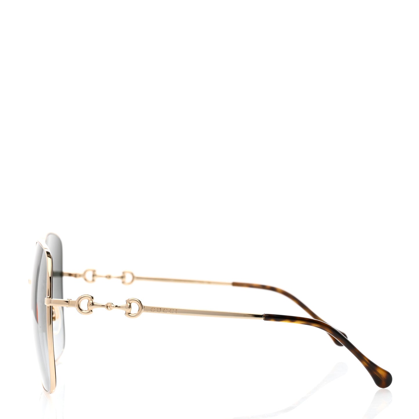 Metal Horsebit Square Frame Sunglasses GG0879S Grey