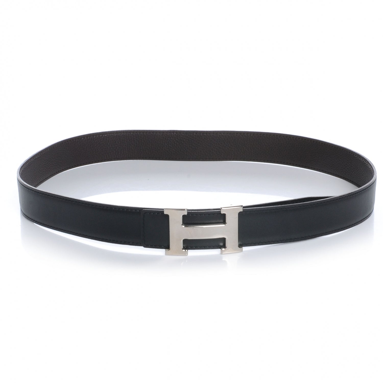Hermes Leather Reversible Constance H Belt 90 Black and Brown 1 of 7