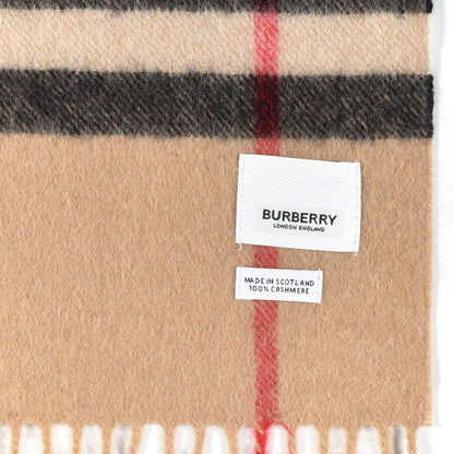 Burberry Cashmere Giant Check Fringe Scarf Archive Beige 3 of 4