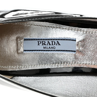 Prada Vernice Round Toe Pumps 40.5 Black 6 of 9