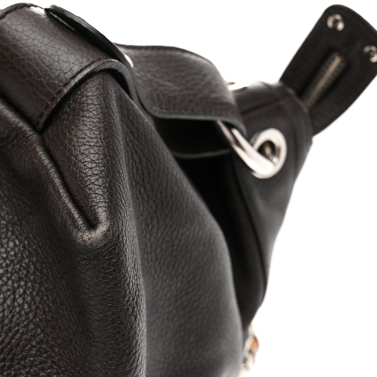 Gucci Pebbled Calfskin Large Bamboo Bar Tassel Shoulder Bag Dark