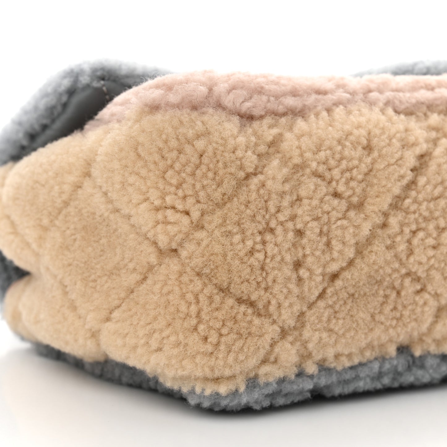 Shearling Sheepskin Single Flap Gray Pink Beige