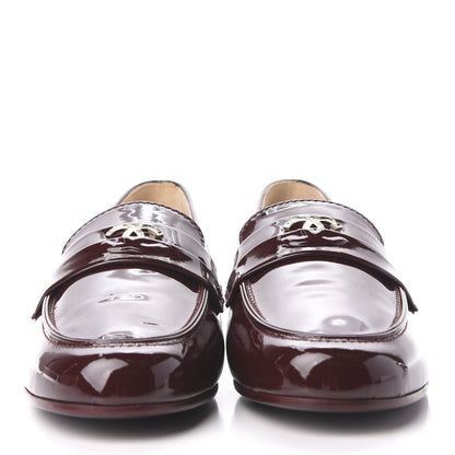Chanel Patent Calfskin CC Loafers 41 Burgundy 2 of 8