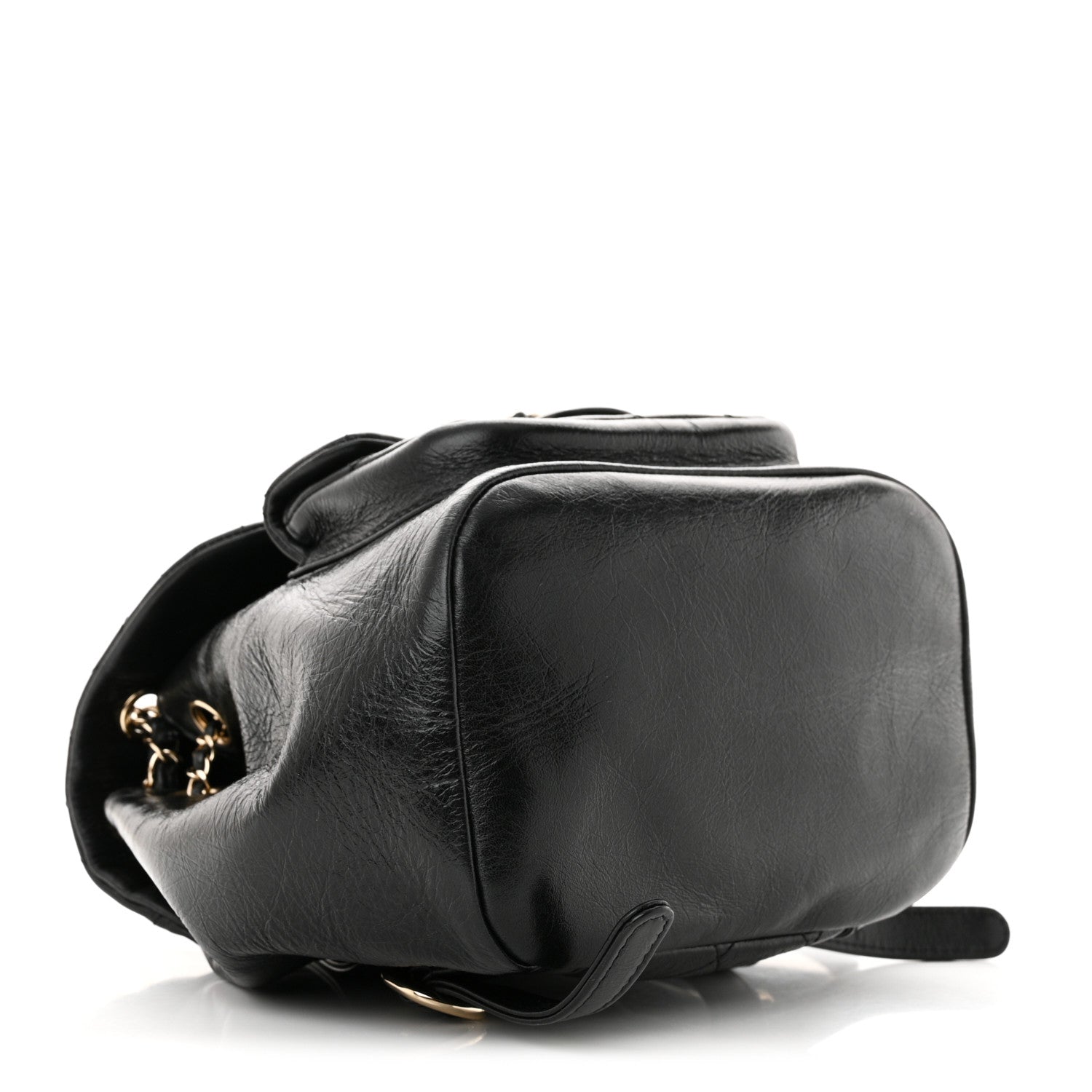 Chanel Glazed Aged Calfskin Quilted Small Duma Drawstring Backpack Black 3 of 9