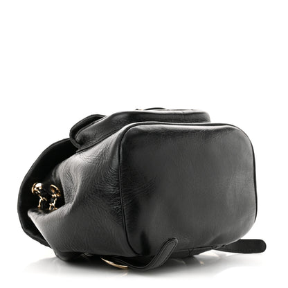 Chanel Glazed Aged Calfskin Quilted Small Duma Drawstring Backpack Black 3 of 9