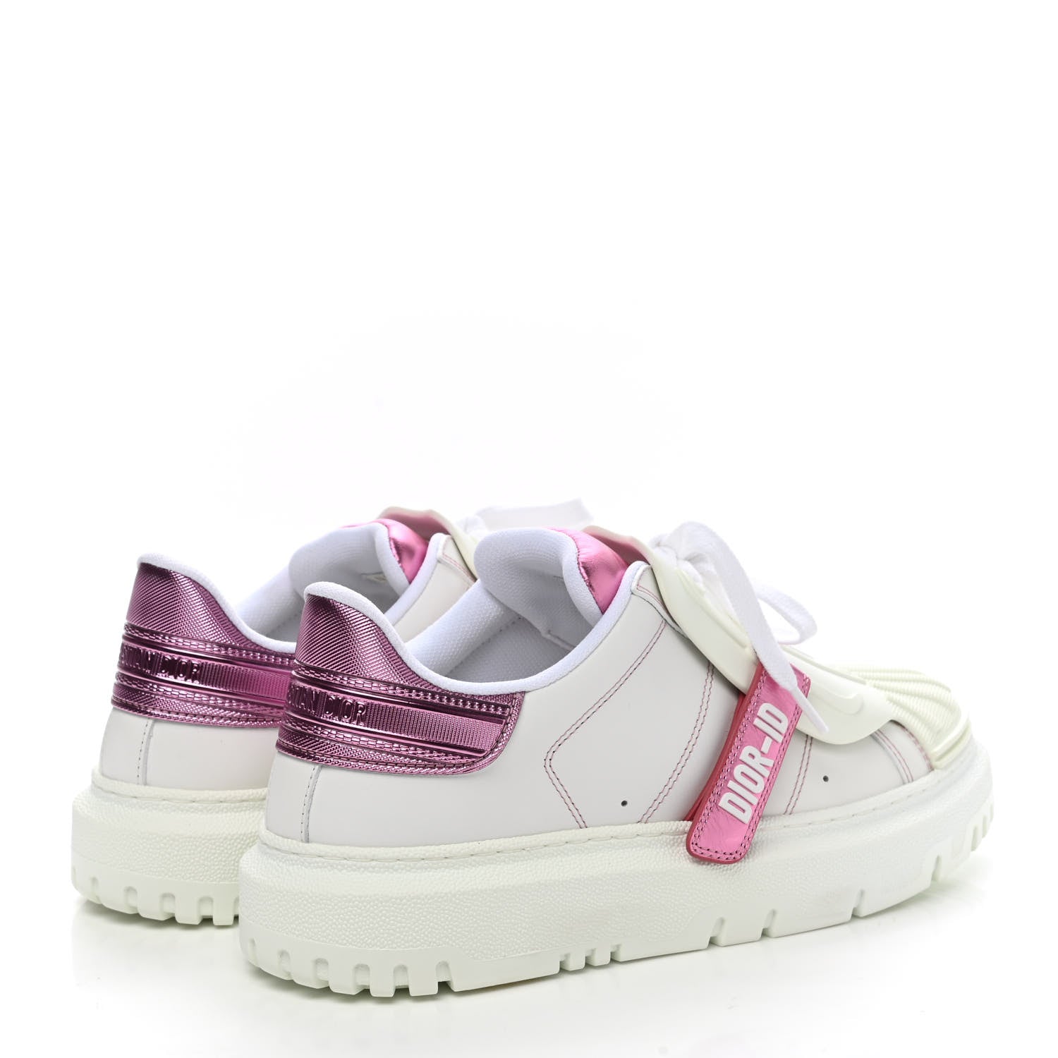 Christian Dior Laminated Calfskin Dior-ID Platform Sneakers 39 White Metallic Pink 4 of 9