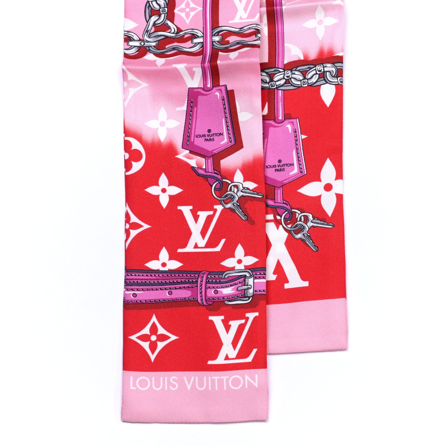 Louis Vuitton Silk Monogram Giant Confidential Bandeau Red 2 of 3