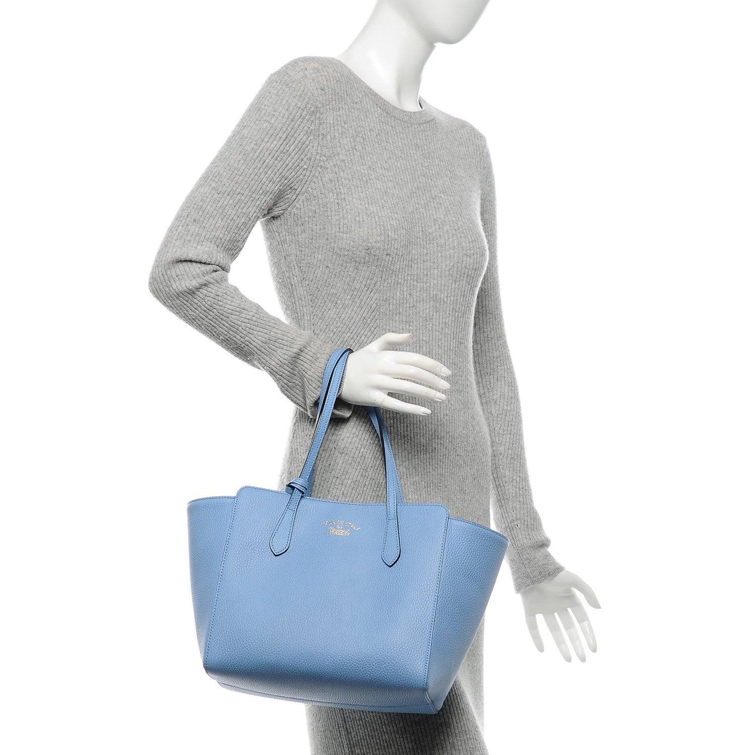 Gucci Dollar Calfskin Small Swing Tote Mineral Blue 2 of 7