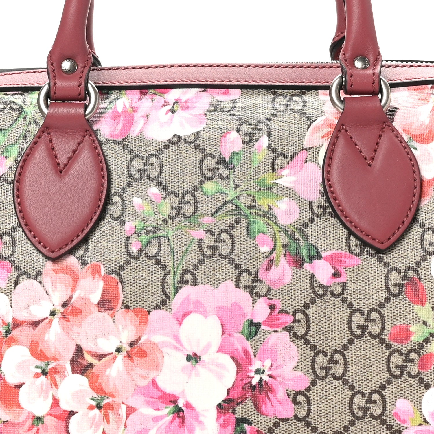Gucci GG Supreme Monogram Blooms Small Boston Beige Multicolor Dry Rose 8 of 10