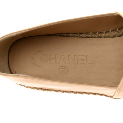 Chanel Lambskin CC Espadrilles 39 Beige Black 7 of 9