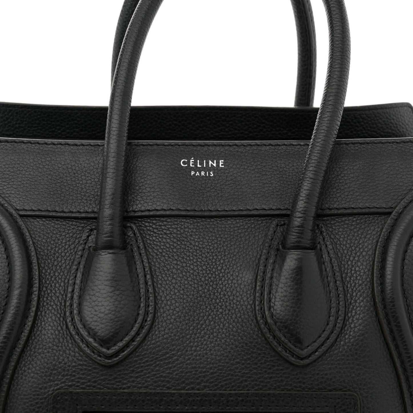Drummed Calfskin Micro Luggage Black