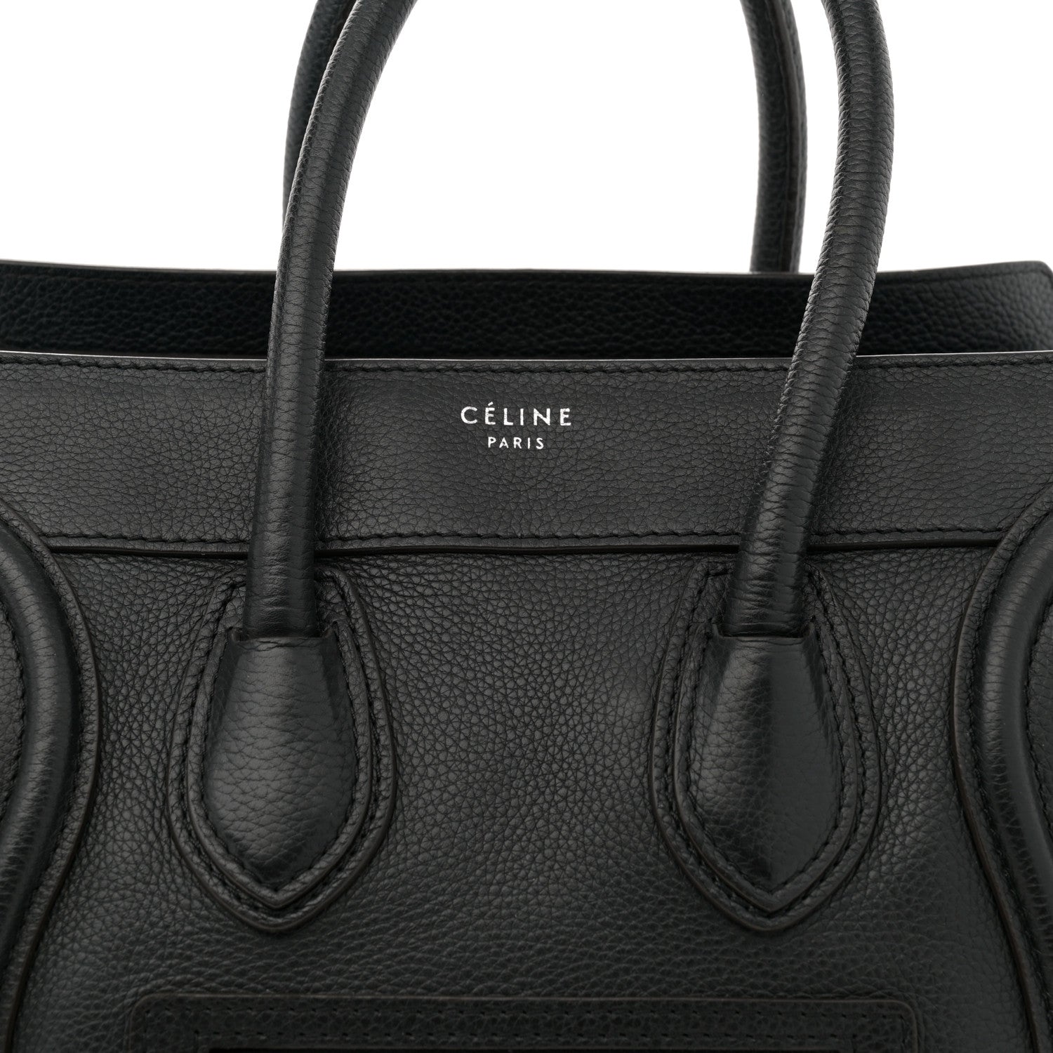 Celine Drummed Calfskin Micro Luggage Black 7 of 12