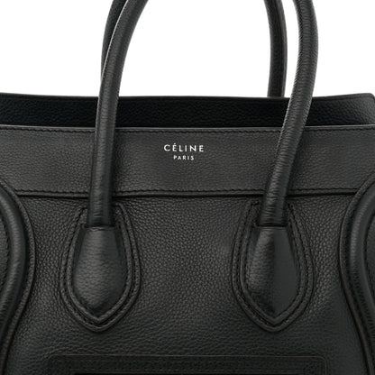 Celine Drummed Calfskin Micro Luggage Black 7 of 12