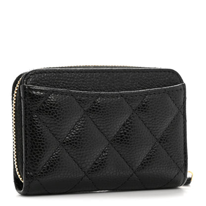 Chanel Caviar Quilted Zip Coin Purse Black 3 of 9