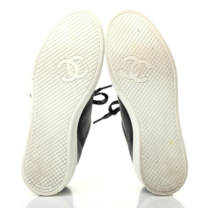 Chanel Calfskin CC Womens Sneakers 38 Black 4 of 4