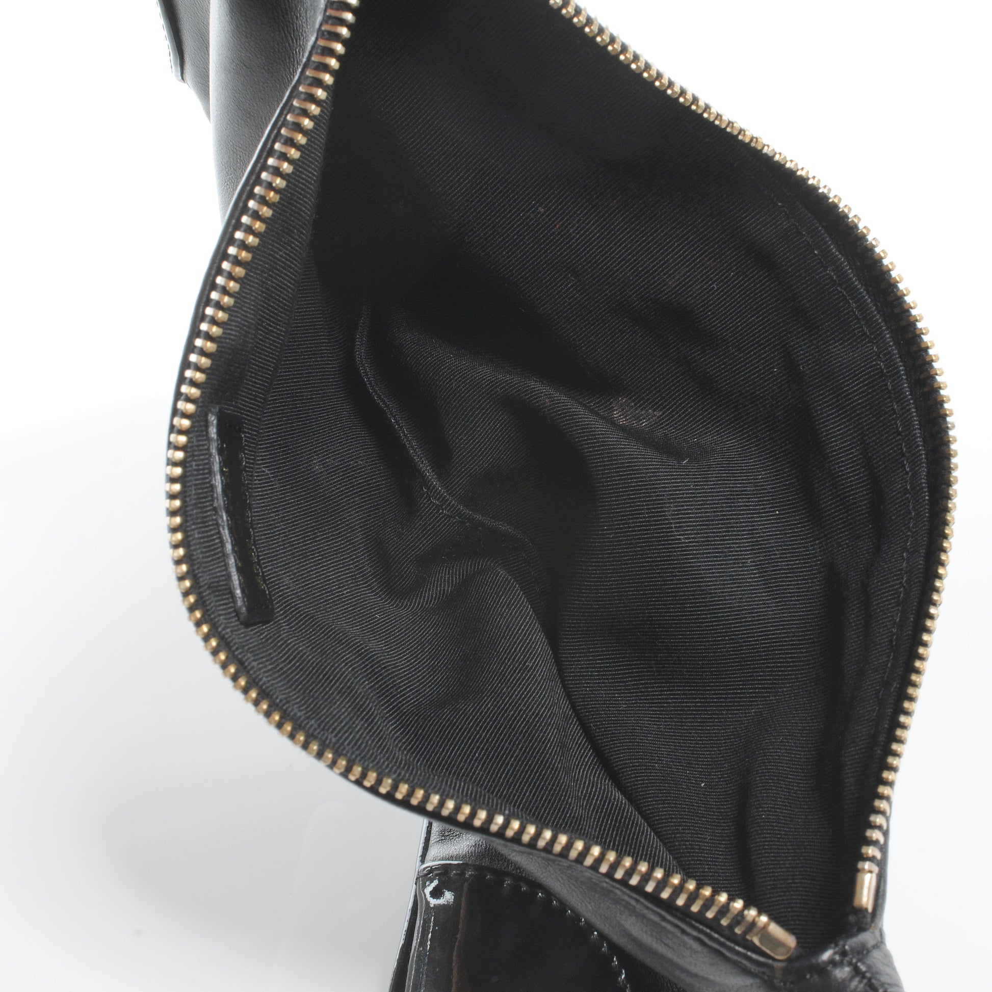 Chanel Lambskin and Patent Leather Camellia Wristlet Black 8 of 8