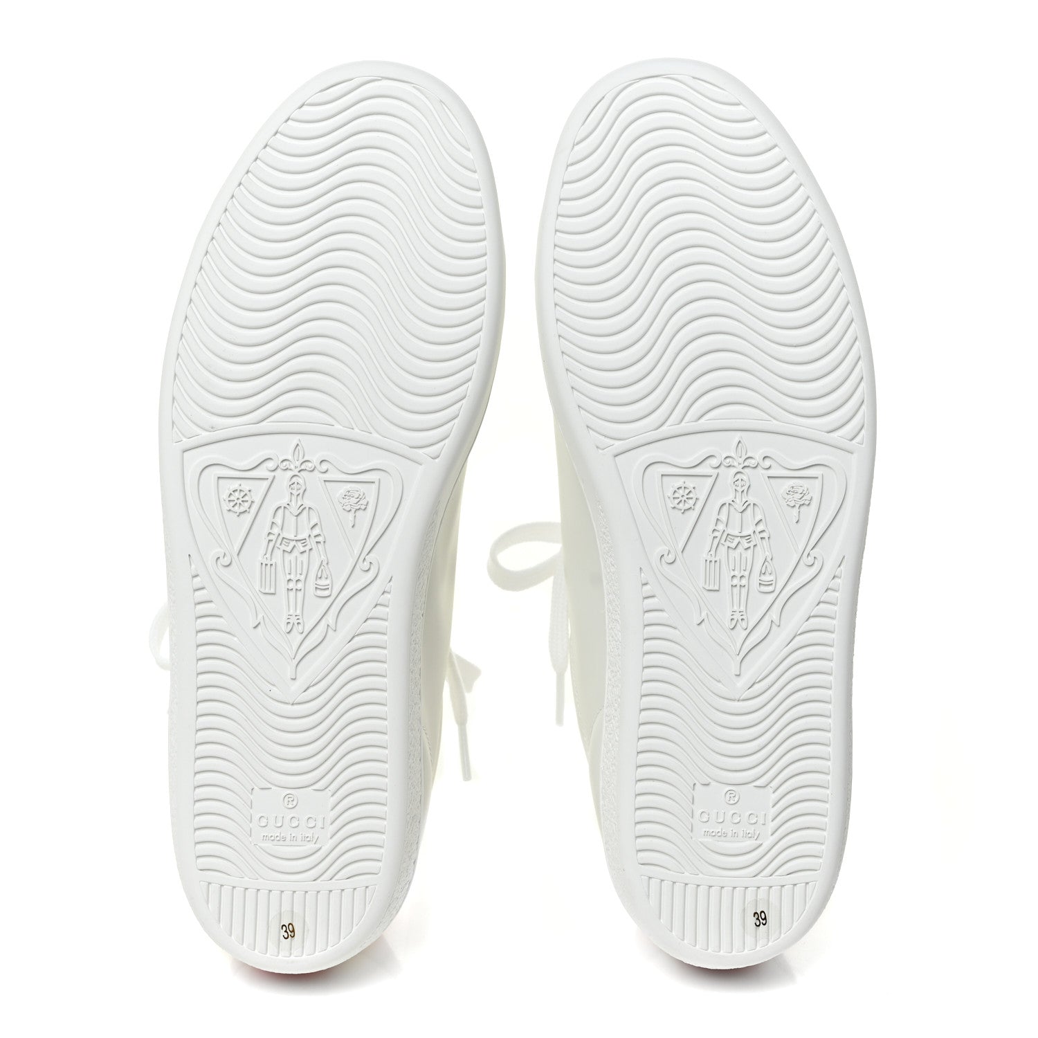 Gucci Calfskin Interlocking G Perforated Womens Ace Sneakers 39 White Wild Rose 5 of 8