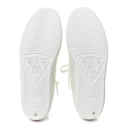 Gucci Calfskin Interlocking G Perforated Womens Ace Sneakers 39 White Wild Rose 5 of 8