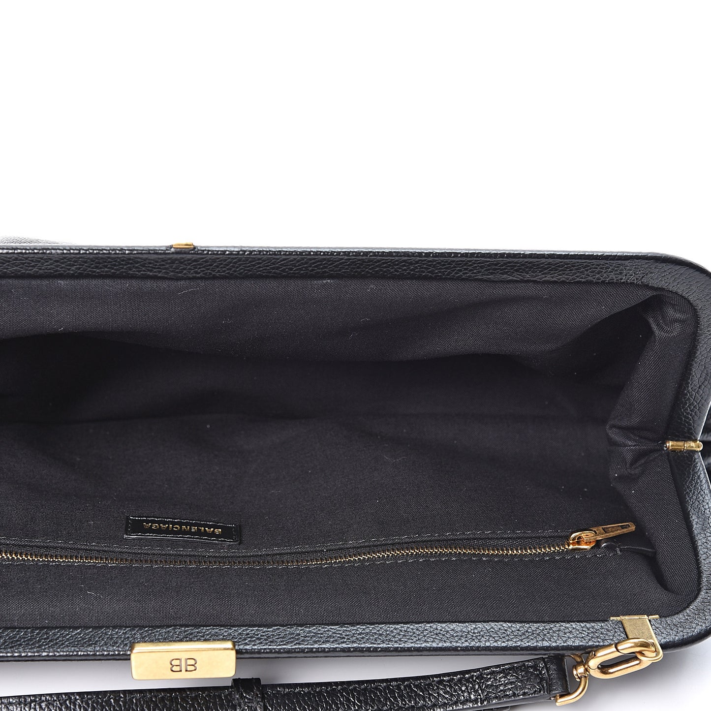 Grained Calfskin Logo XL Cloud Clutch Black