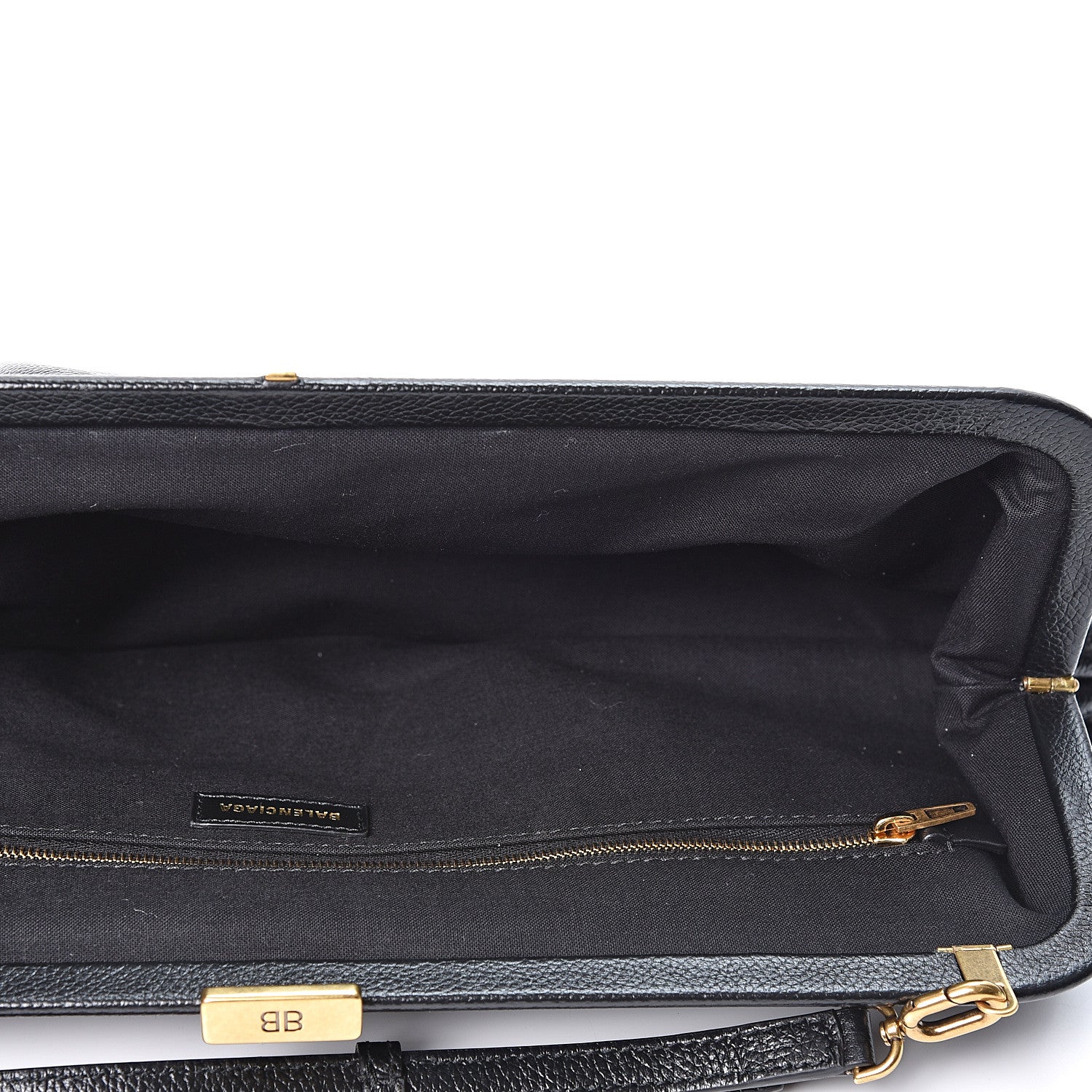 Balenciaga Grained Calfskin Logo XL Cloud Clutch Black 4 of 9