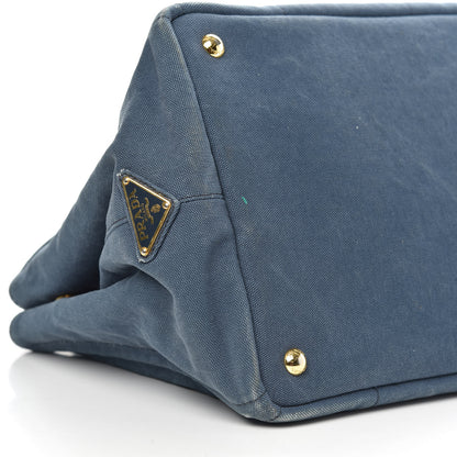 Prada Canvas Canapa Logo Tote Blue 7 of 18