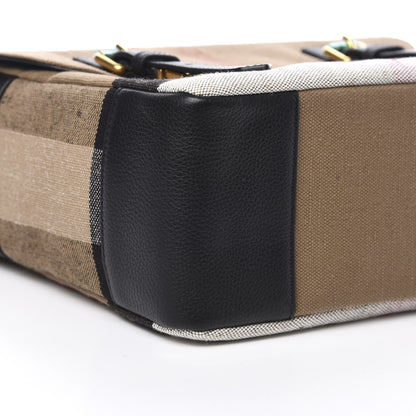 Burberry Canvas Mega Check Large Baildon Messenger Bag Black 10 of 11