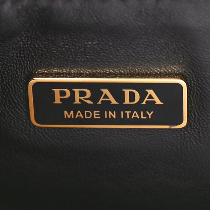 Prada Jacquard Calfskin Triangolo Symbole Embroidered Mini Triangle Double Bag Black Ciliegia 7 of 9