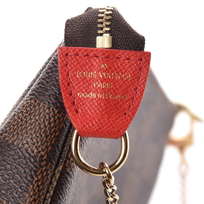 Louis Vuitton Damier Ebene 2019 Christmas Animation Mini Pochette Accessories Red 6 of 7