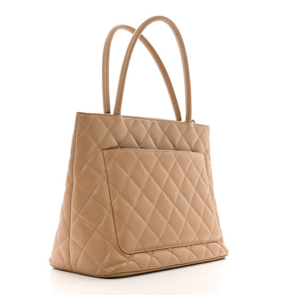 Chanel Caviar Quilted Medallion Tote Beige 3 of 14