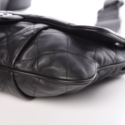Chanel Calfskin Coco Pleats Messenger Flap Black 6 of 10