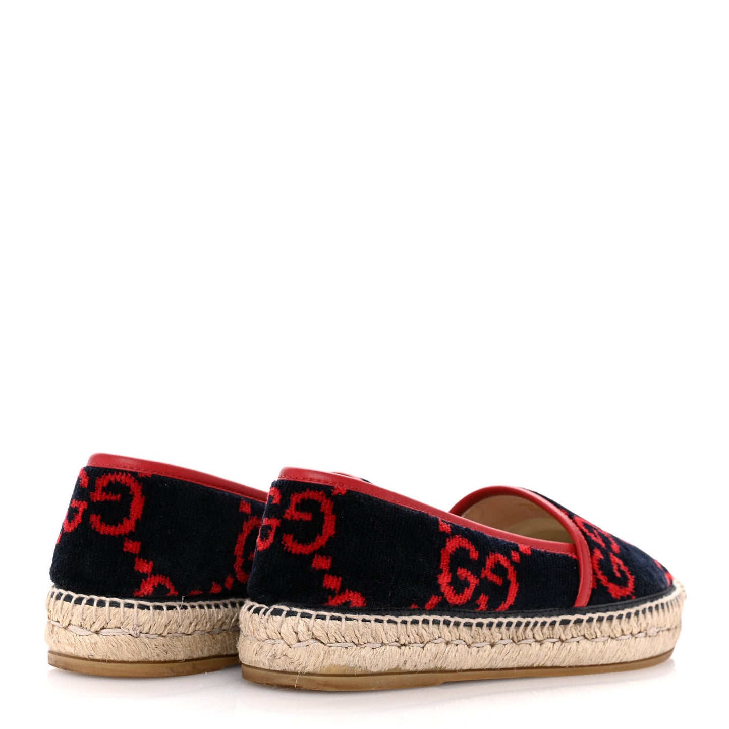 Terry Cloth GG Monogram Espadrilles 36.5 Blue Red