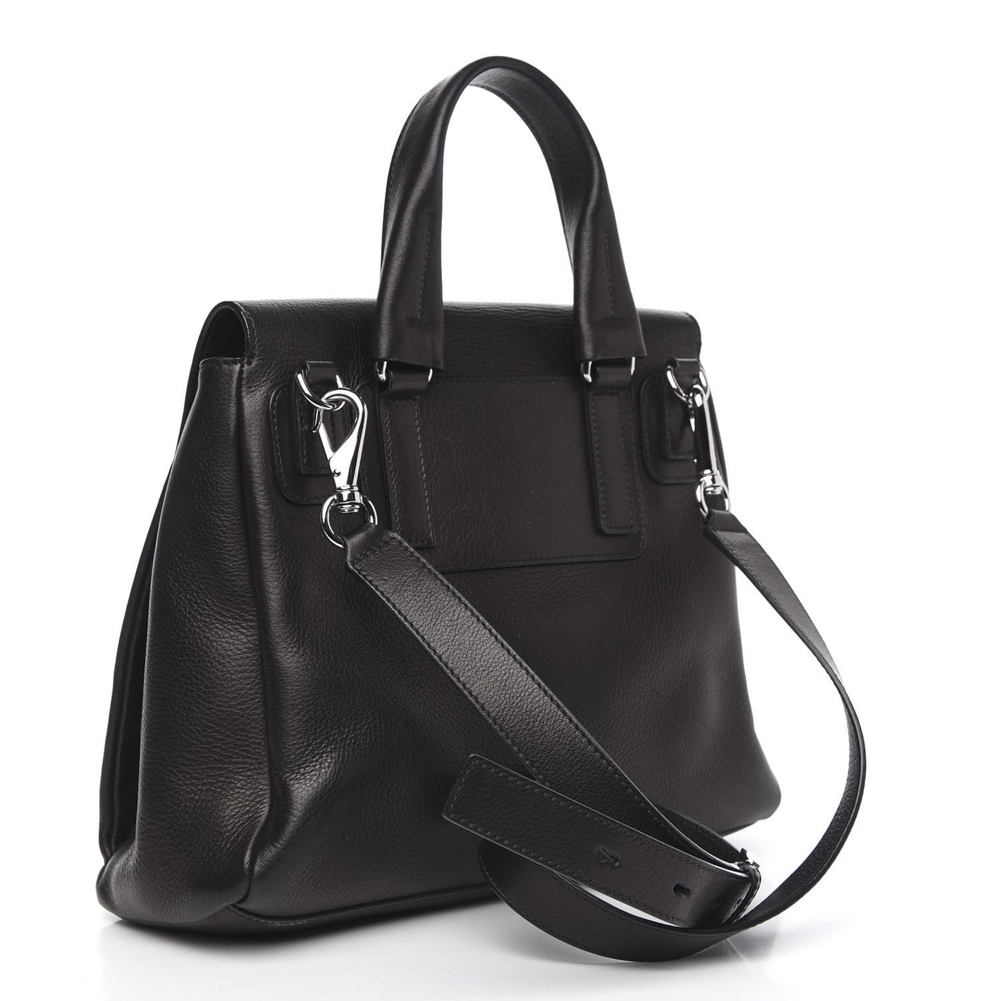 Calfskin Small Pandora Pure Flap Bag Black