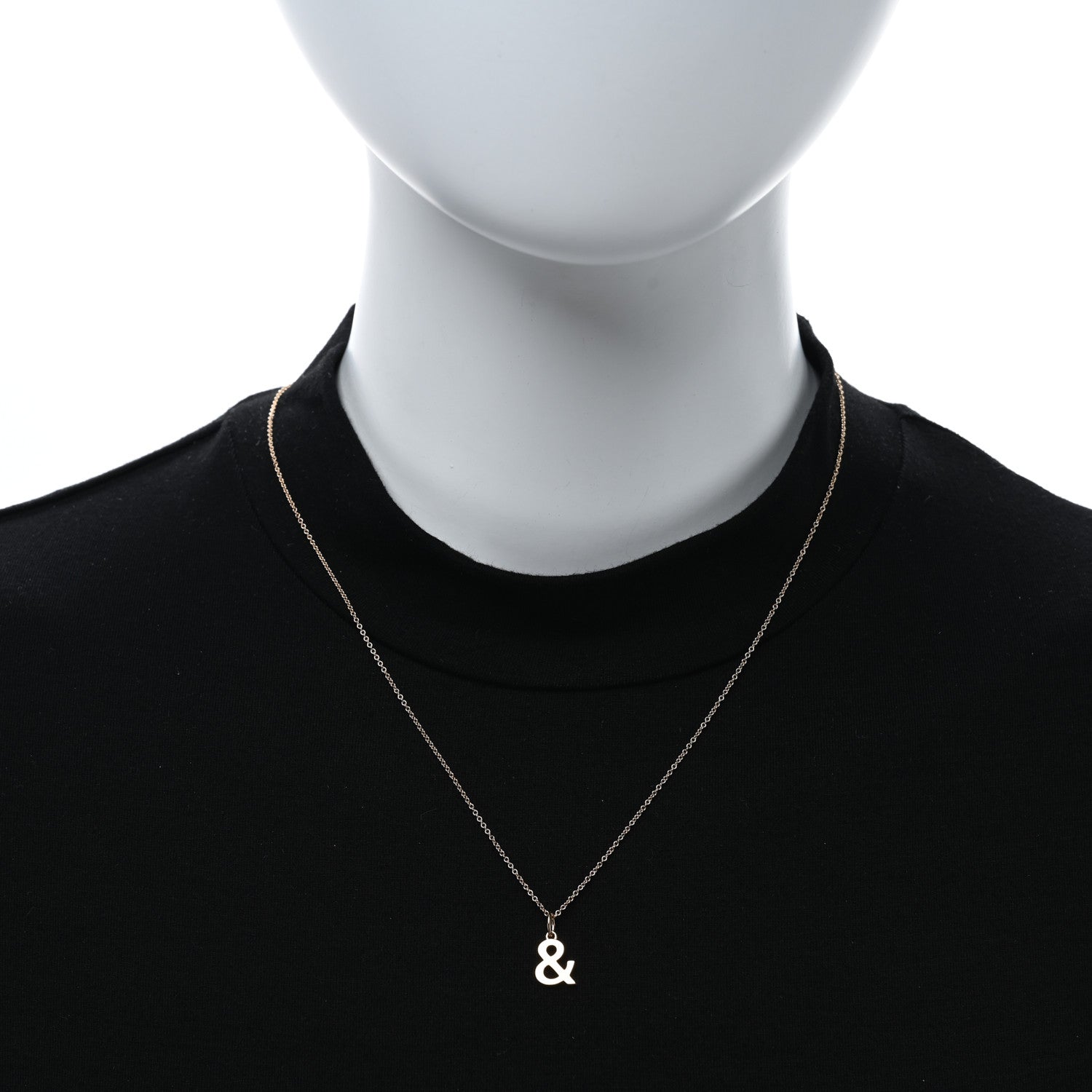 Tiffany 18K Rose Gold Ampersand Pendant Necklace 2 of 5