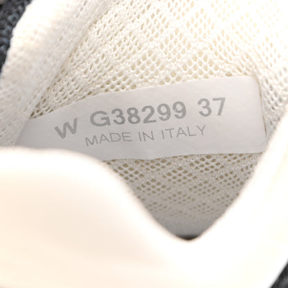 Chanel Nylon Calfskin Suede Womens CC Sneakers 37 Grey Pink 8 of 12