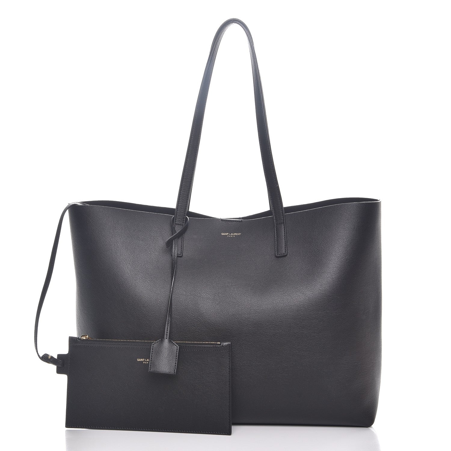 Saint Laurent Calfskin Large Shopping Tote Black 3 of 9