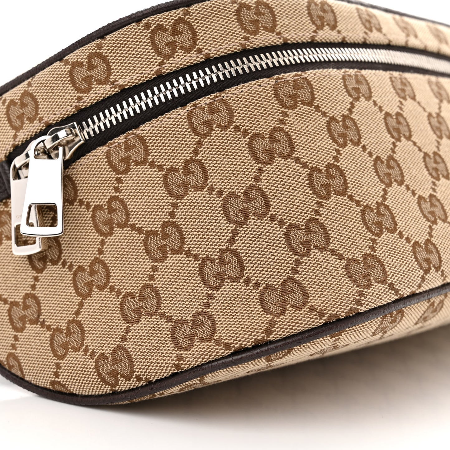 Monogram Dollar Calfskin Waist Pouch Beige Ebony Testa di Moro Marrone Scuro