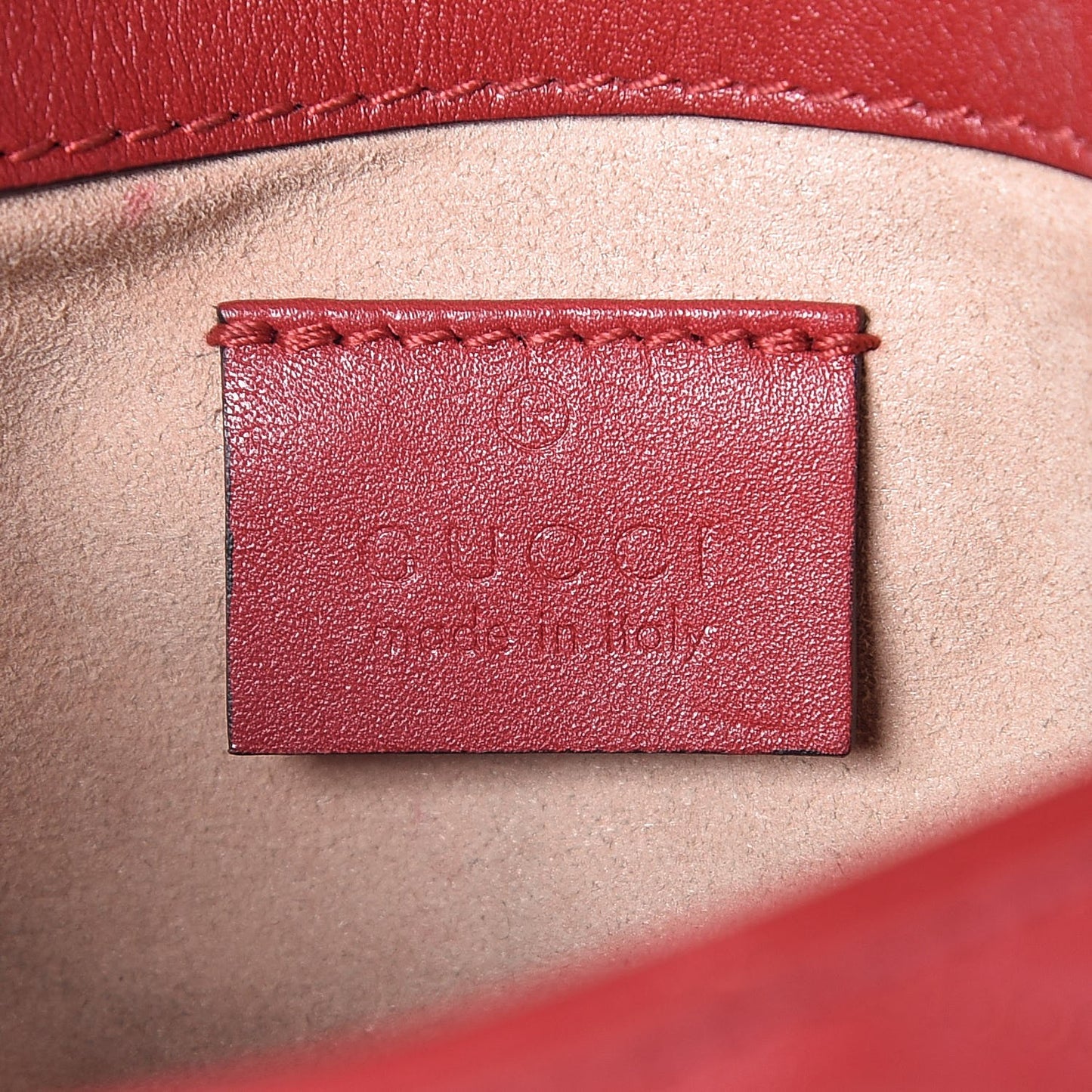Calfskin Matelasse Super Mini GG Marmont Shoulder Bag Hibiscus Red